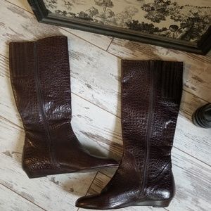 Size 7.5 Migliorini chocolate brown boots